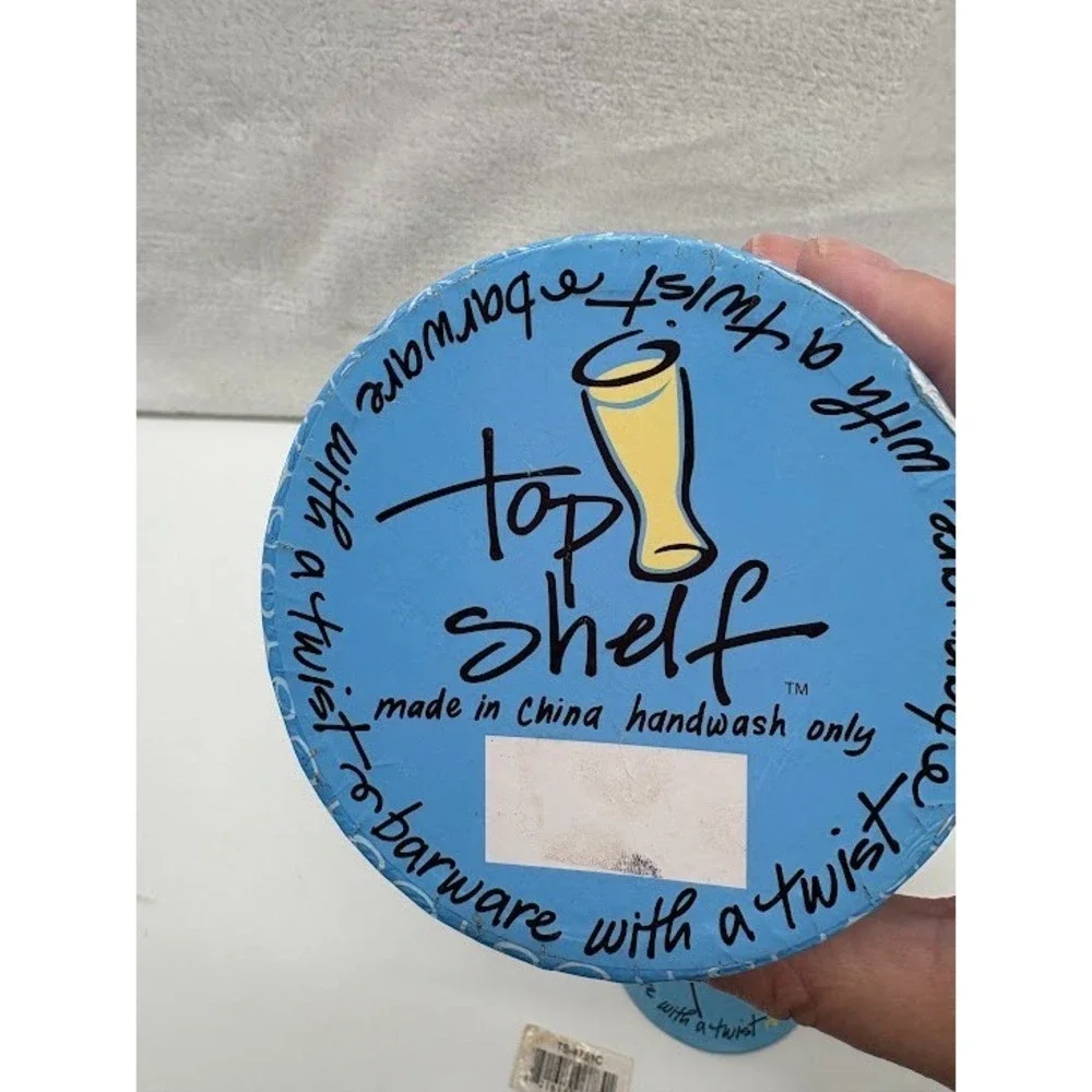 TOP SHELF Pilsner Beer‎ Glass  Handpainted Just Married  Under New Management